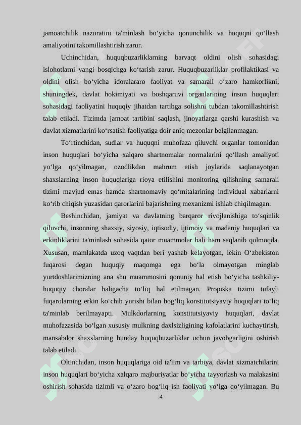 Inson huquqlari bo’yicha xalqaro paktlar, ularning tuzilishi va ahamiyati 4