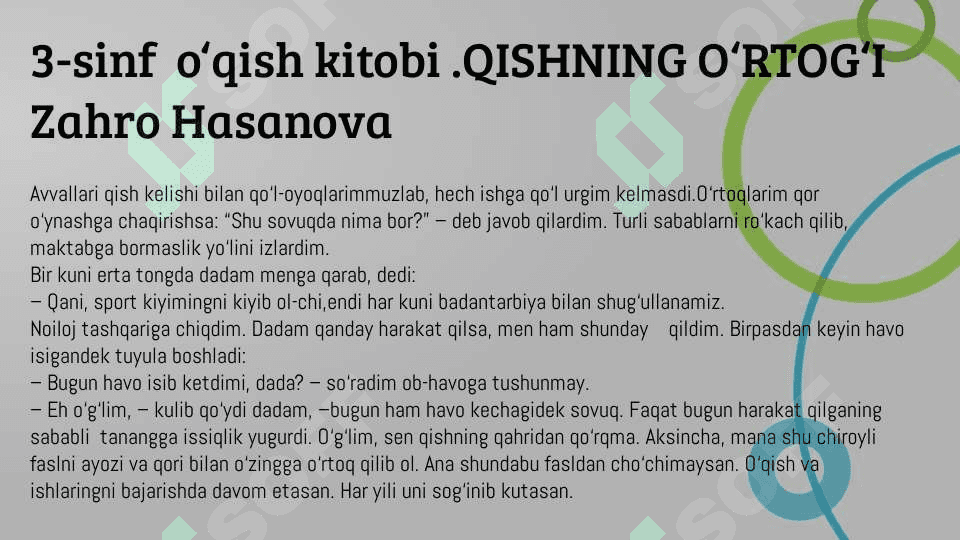Pirls  xalqaro baholash dasturlari   bo‘yicha topshiriqlar 3