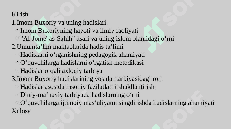 Umumta’lim maktablarda Imom Buxoriy hadislarini o‘rganishning ahamiyati 2