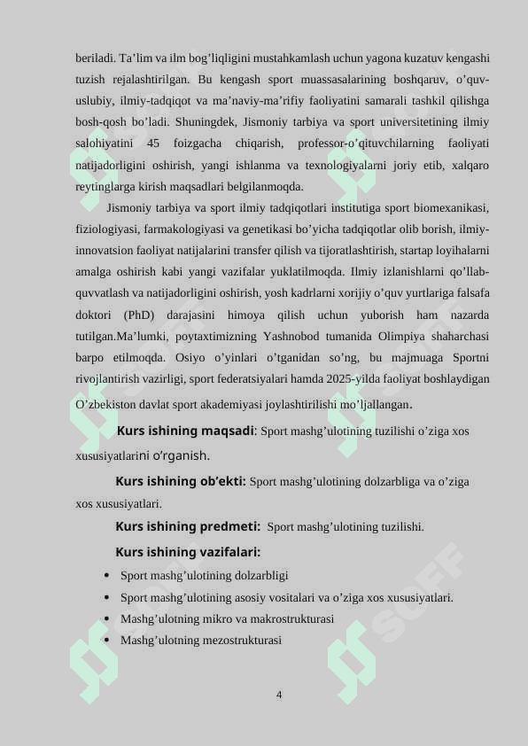 Sport mashg’ulotining tuzilishi o’ziga xos xususiyatlari 4