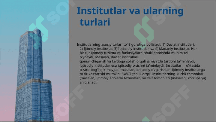 INSTITUTLAR VA ULARNING JAMIYAT RIVOJLANISHIDAGI RO`LI 6