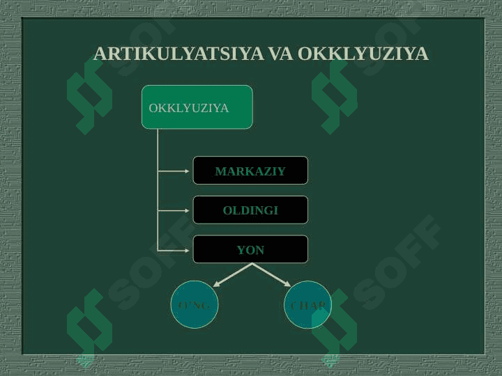 Artikulyatsiya va Okklyuziya, ularning turlari 2