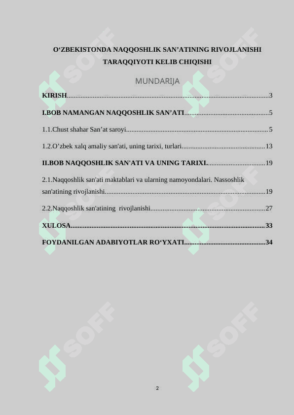 OʻZBEKISTONDA NAQQOSHLIK SAN'ATINING RIVOJLANISHI TARAQQIYOTI KELIB CHIQISHI 2