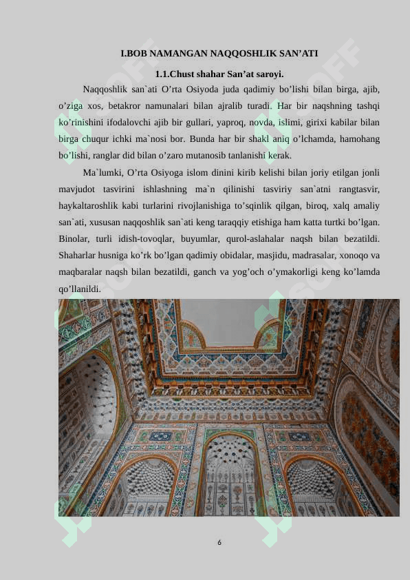 OʻZBEKISTONDA NAQQOSHLIK SAN'ATINING RIVOJLANISHI TARAQQIYOTI KELIB CHIQISHI 6