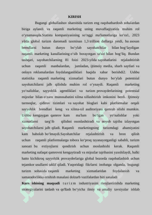 Turizmni rivojlantirishda raqamli marketing va onalyn tizimlardan foydalanish 2