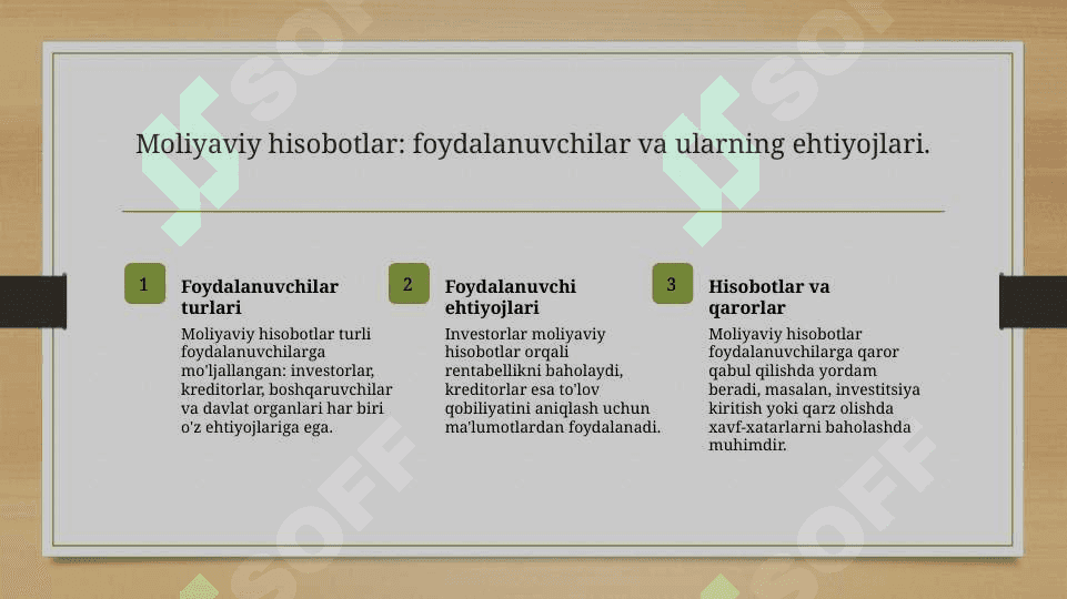 Moliyaviy hisobotning konseptual asosi MHXS 5