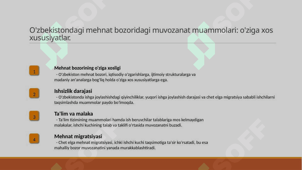 Ishchi kuchiga bo’lgan talab va taklif o’rtasidagi 8
