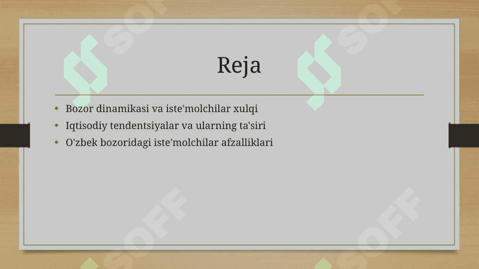 Bozor va isteʼmolchilar oʻrganish 2