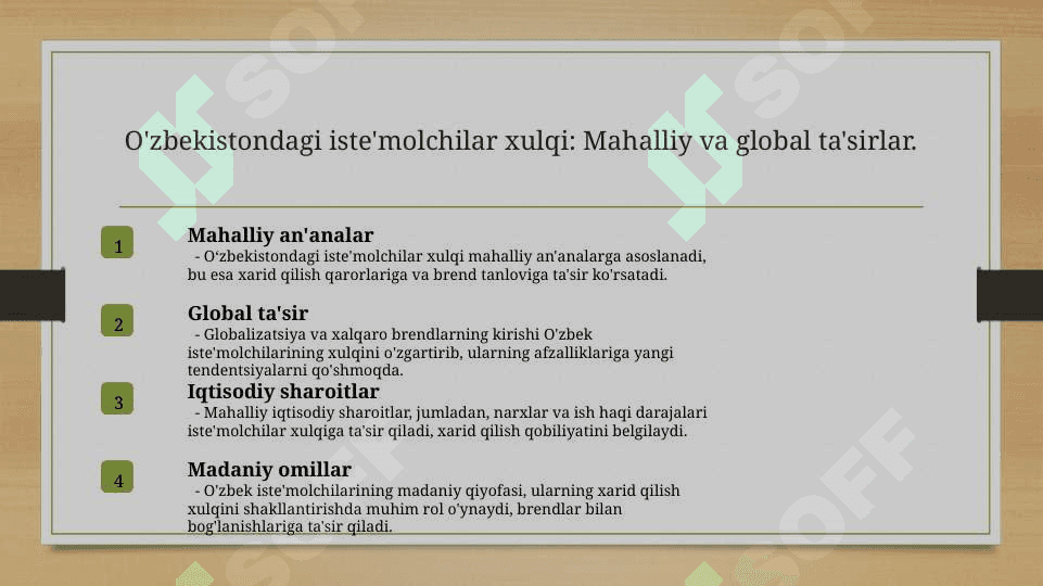 Bozor va isteʼmolchilar oʻrganish 8