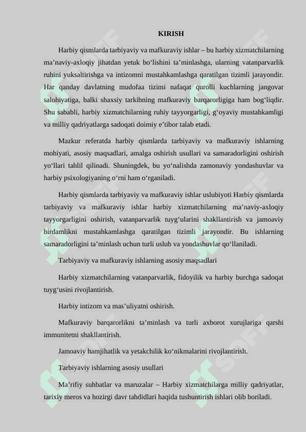 HARBIY QISMLARDA TARBIYAVIY VA MAFKURAVIY ISHLAR USLUBIYOTI 2