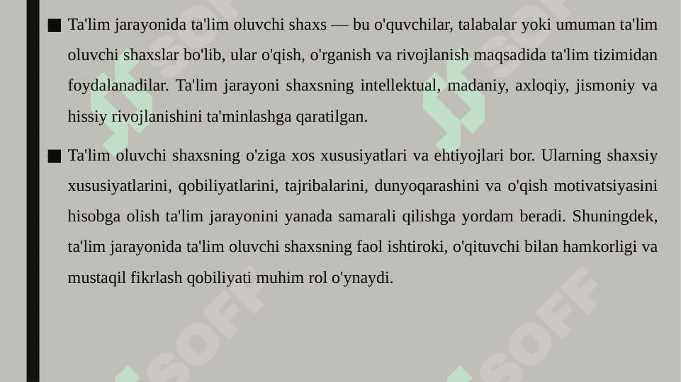 Ta'lim jarayonida ta'lim oluvchi shaxsi 2 3
