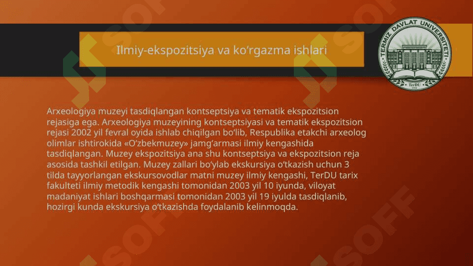TERMIZ ARXEOLOGIYA MUZEYI TARIXI 4