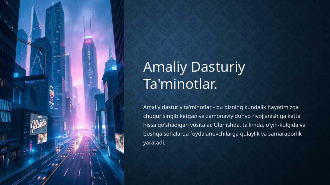 Amaliy dasturiy ta'minotlar. 1