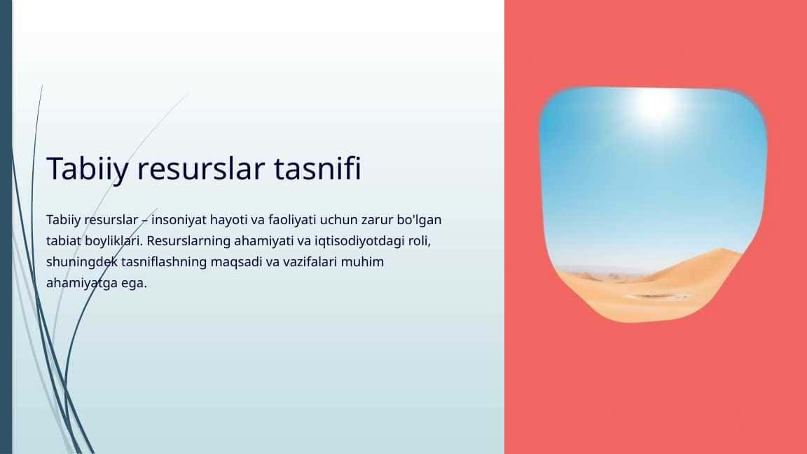 Tabiiy resurslar tasnifi 1