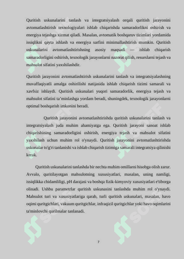 Quritish jarayonini avtomatlashtirish 7