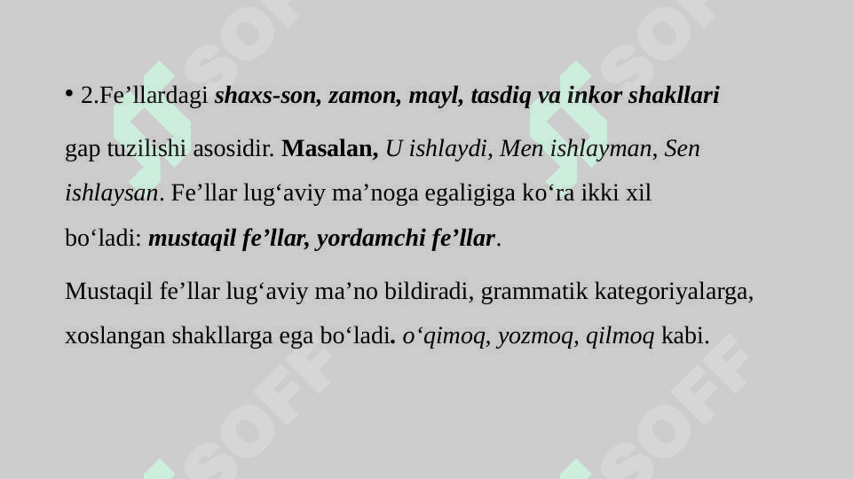 Fe’llar yasalishi va modal fe'llar 4