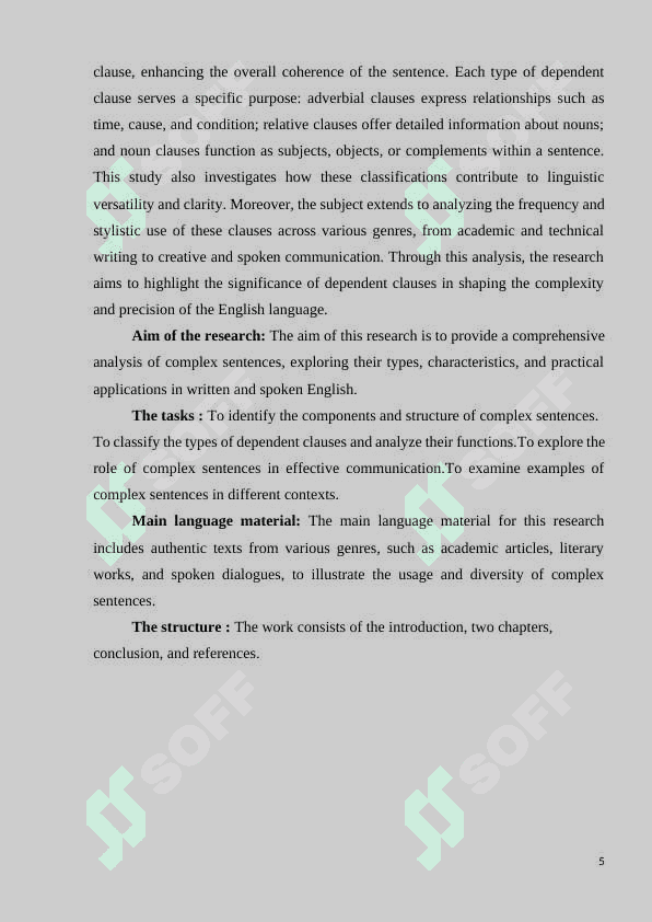 TYPES OF COMPLEX SENTENCES 5