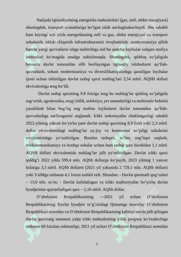 Rivojlangan mamlakatlarda davlat qarzi dinamikasi va tahlili 7