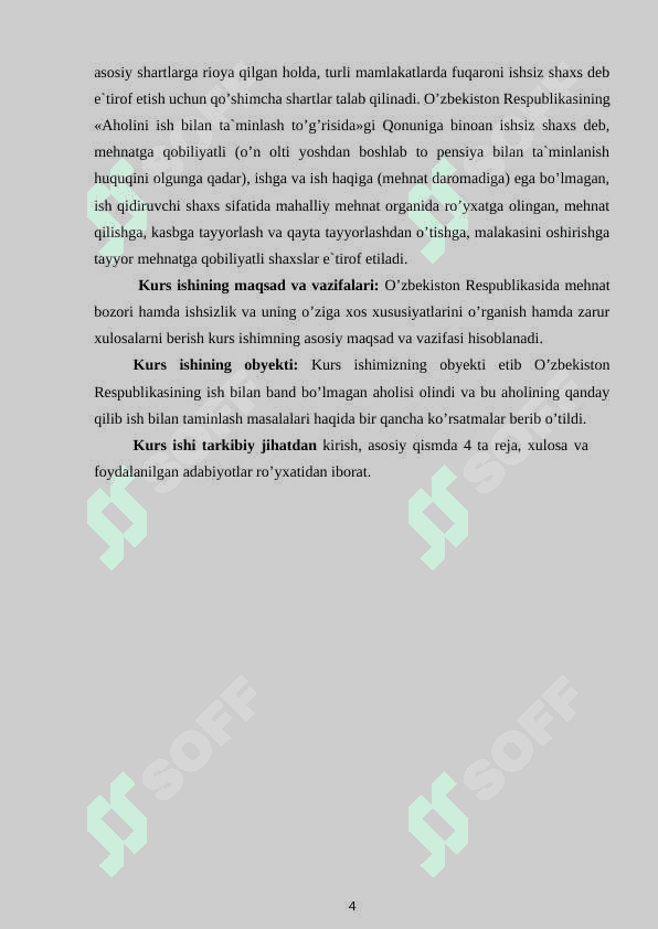 O'ZBEKISTON RESPUBLIKASIDA MEHNAT BOZORINING SHAKLLANISHI VA ISHSIZLIKNI O'ZIGA XOS XUSUSIYATLARI kurs ishi docx 4