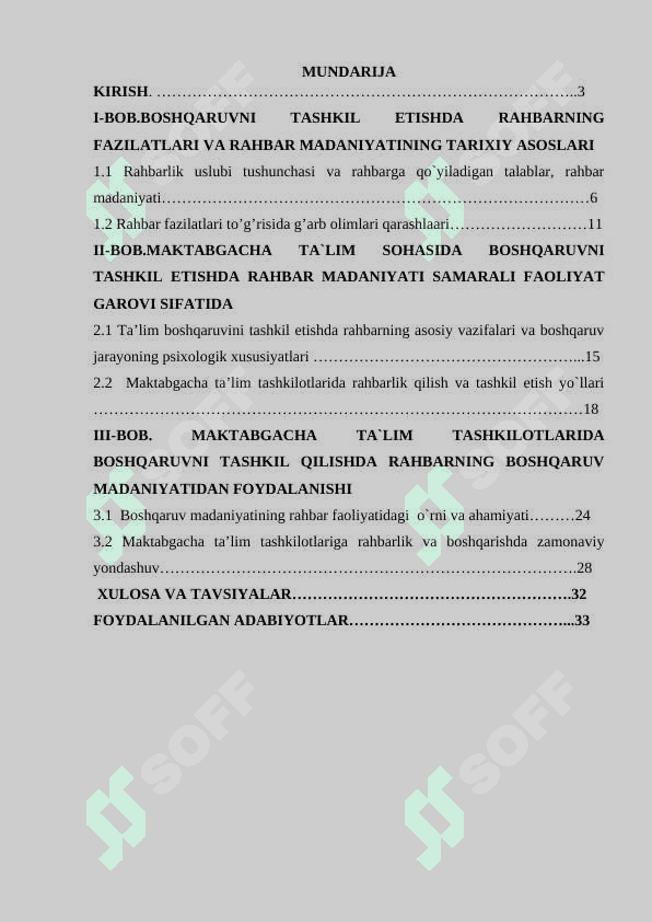 Maktabgacha ta`lim sohasi boshqaruvida tashkilot rahbari madaniyati 2