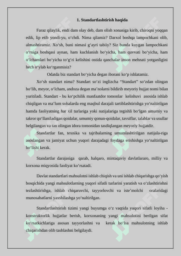 O‘ZBEKISTON RESPUBLIKASI STANDARTLASHTIRISH DAVLAT TIZIMI 2