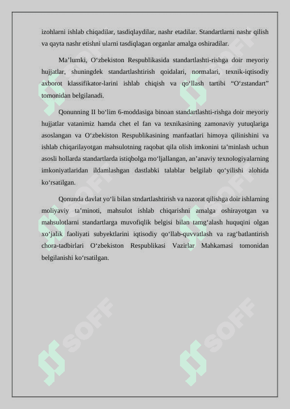 O‘ZBEKISTON RESPUBLIKASI STANDARTLASHTIRISH DAVLAT TIZIMI 4