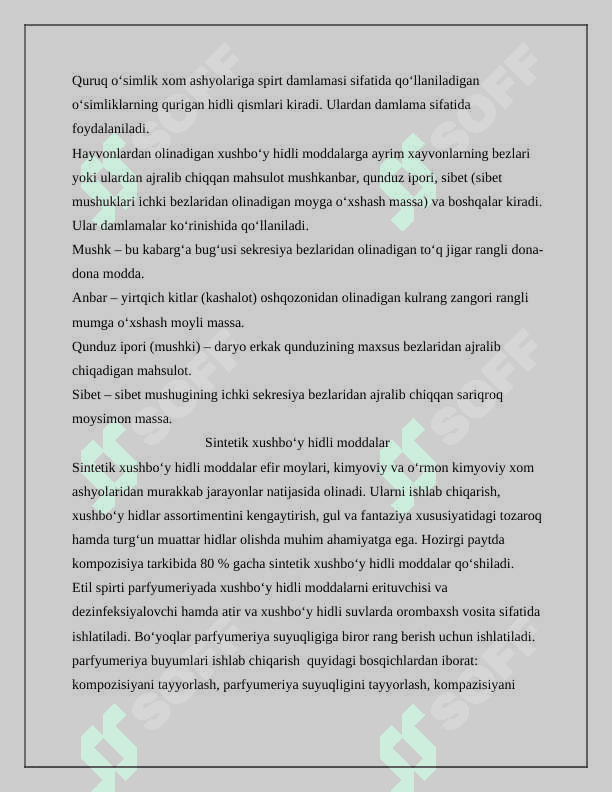Parfyumeriya mahsulotlarining turlari va guruhlanishi 3