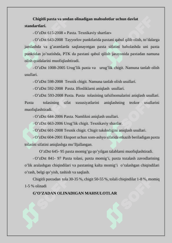 Paxta chigitini saqlash va tashish texnologiya asoslari 2