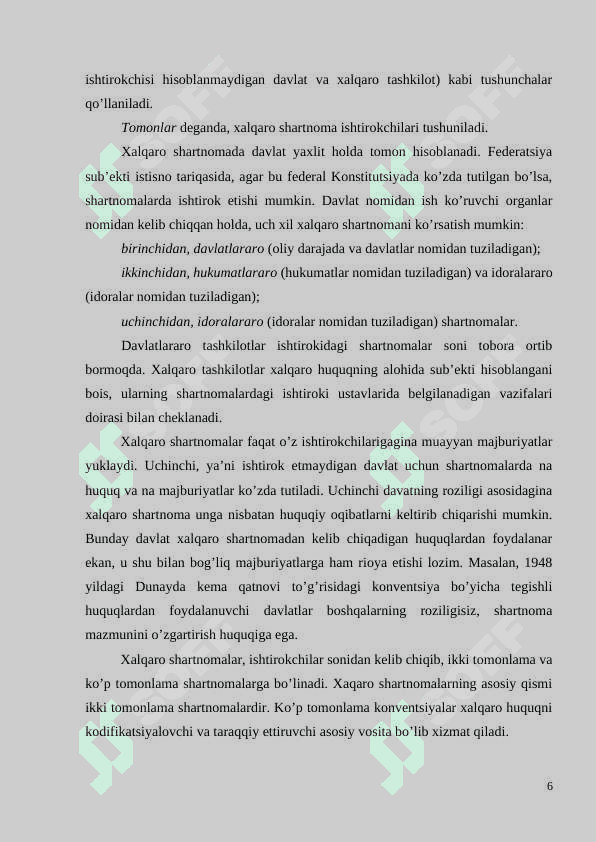 Xalqaro shartnomalarning shakli, tuzilishi 6