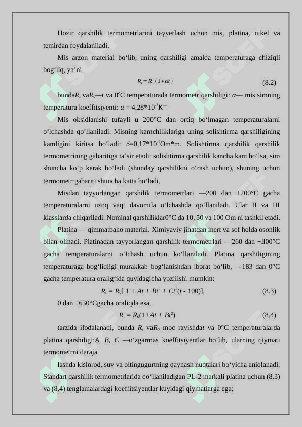 Qarshilik termometrlari. Muvozanatlashgan va muvozanatlashmagan ko‘prik sxemalar. Avtomatik muvozanatlashgan ko‘prik sxemalar. Logometrlar. 3