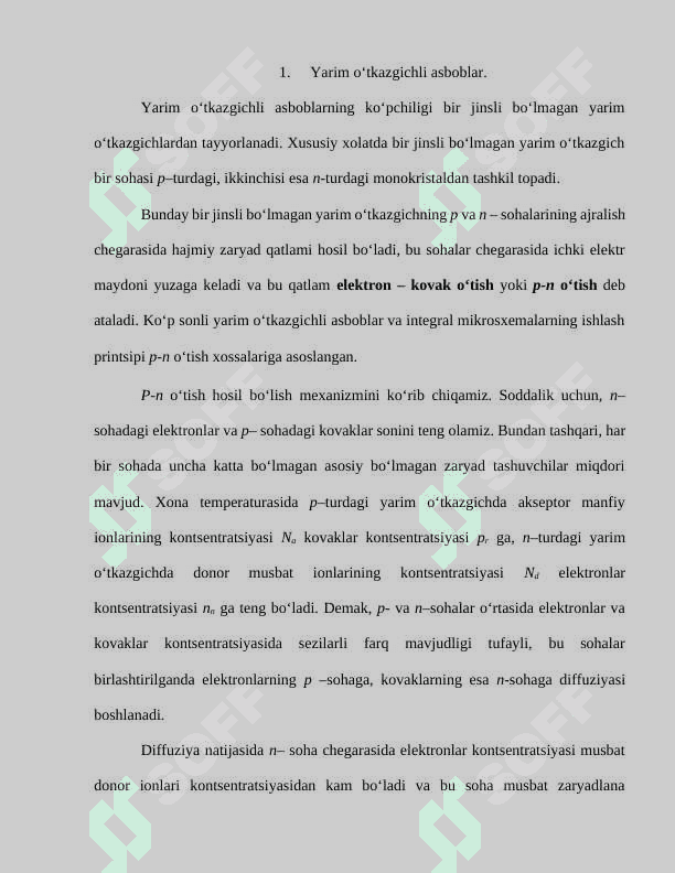 p-n o’tish xususiyatlari 2