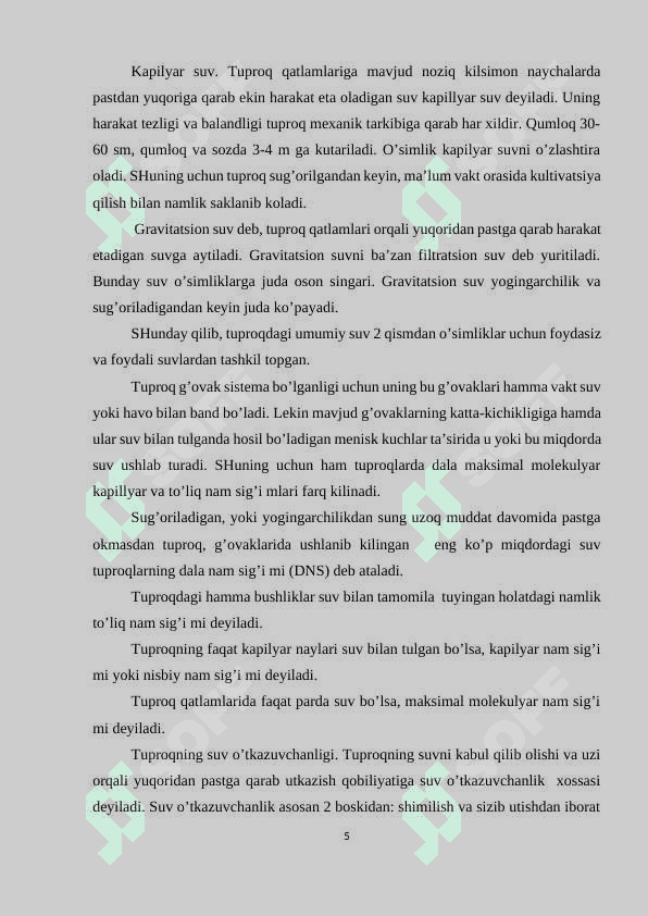 Tuproq-mineral elementlar manbai. Tuproq eritmasi, uning tarkibi va mineral elementlarning yutilish mexanizmi 4