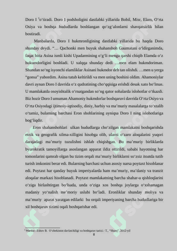 Òrta osiyo xalqlari Ahamoniylar davlati tarkibida mil avv VI IV asrlar 8