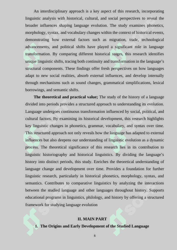 STUDYING THE HISTORY OF THE STUDIED LANGUAGE DIVIDED INTO PERIODS 6