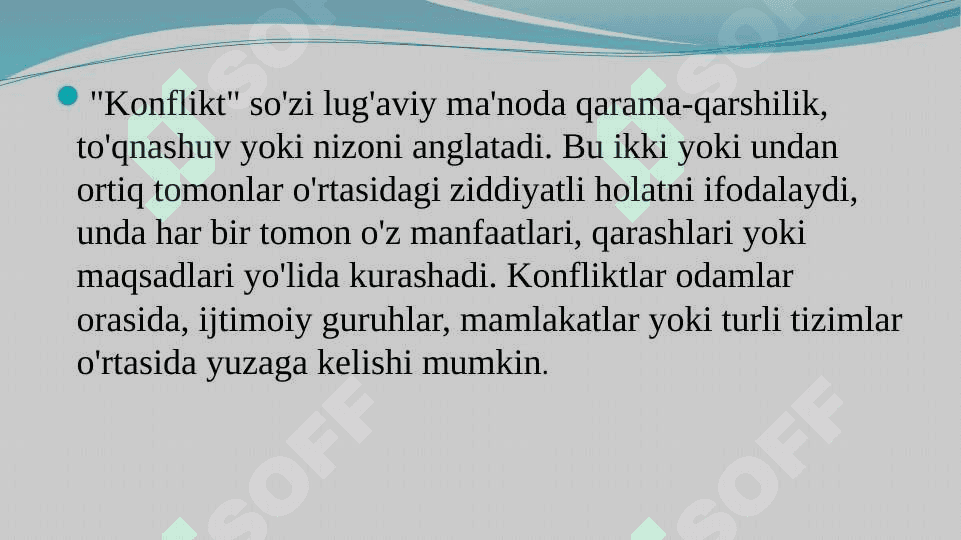 Pеdаgоgik kоnfliktоlоgiyaning mоhiyati, оb`yеkti, prеdmеti, mаqsаdi, vаzifаlаri vа fаn sifаtidа pаydо bo`lishi 4
