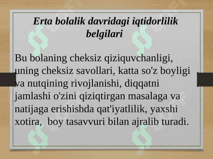 Iqtidorli o’quvchilarni o’qitish. 8
