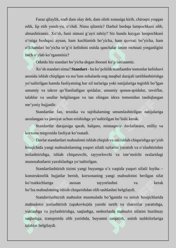 Standartlashtirish obyektlari 2