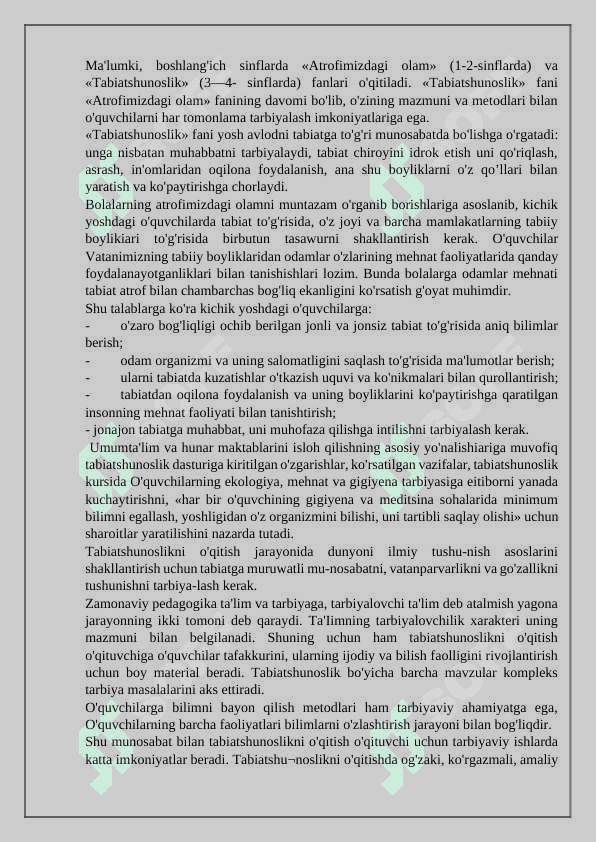 Tabiatshunoslik fanining rivojlanishi bosqichlari 2