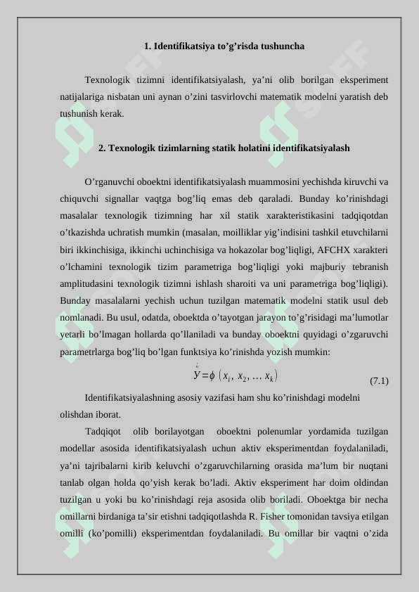 Texnologik jarayonlarni identifikatsiyalashning zamonoviy usullari 2