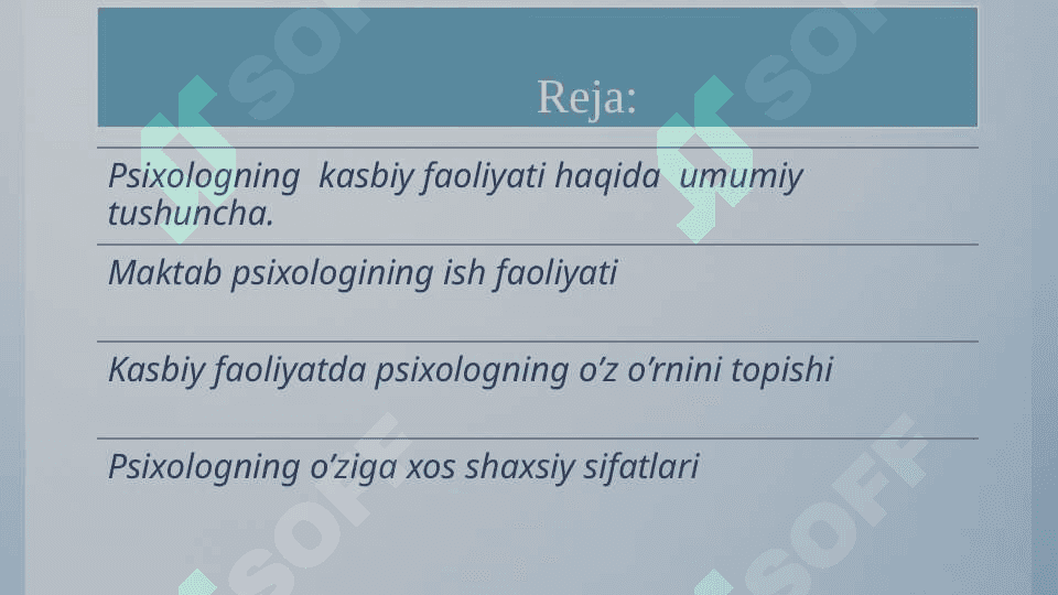 PSIXOLOG MUTAXASISINING KASBIY XUSUSIYATLARI 2