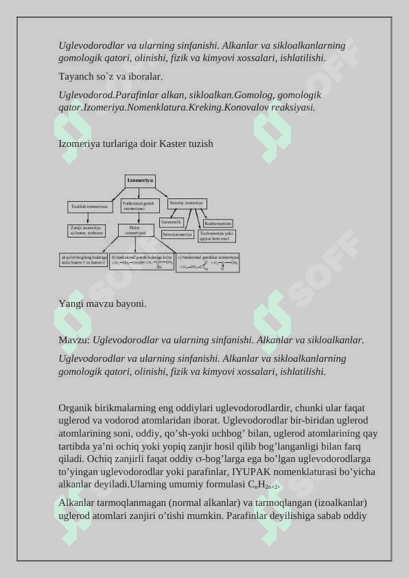 Uglevodorodlar va organik moddalarni  o'rganish usullari 2