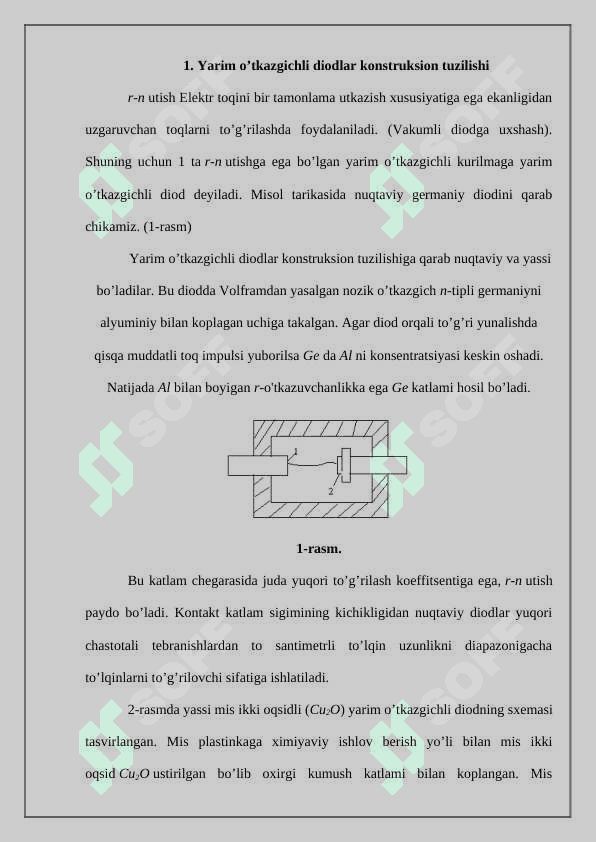 Yarim o'tkazgichli diodlarning tuzilishi 2