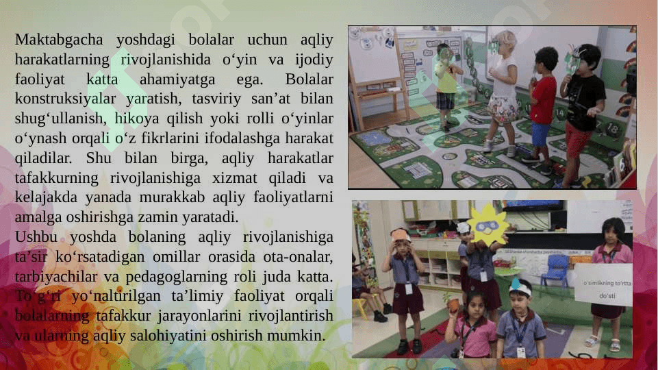 Aqliy harakatlar intelektual faoliyatning egallanishi 4