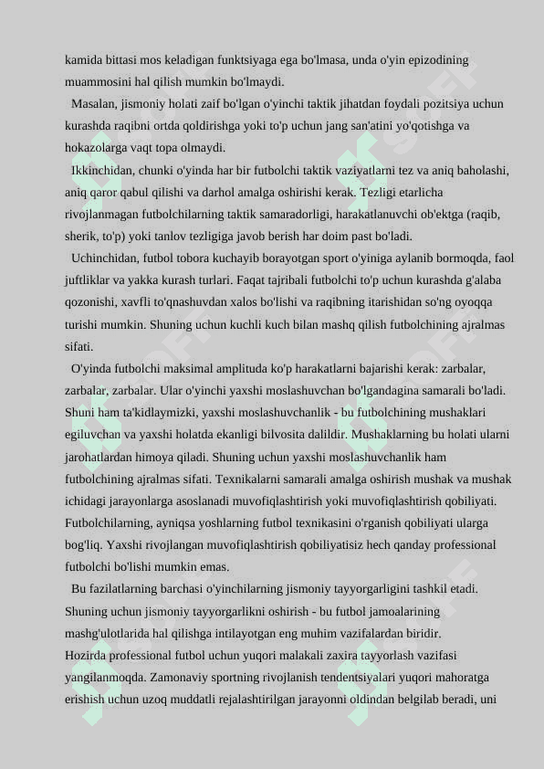 Futbol o’yinida harakatanish texnikasini o’rgatish 4