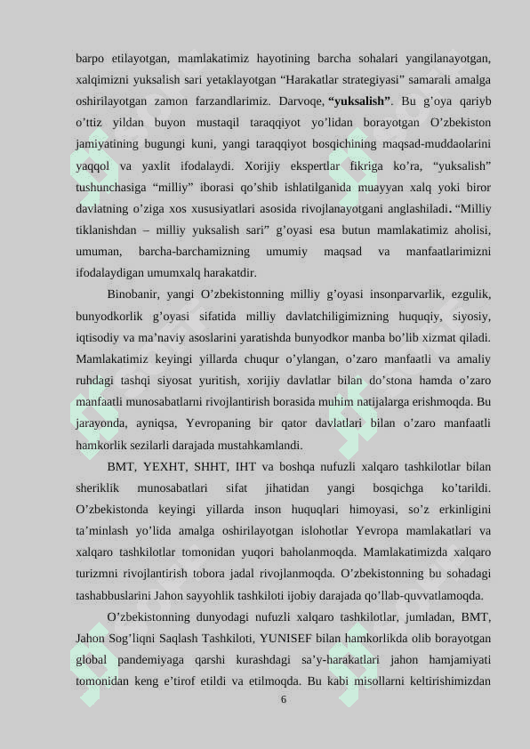 Yangi O’zbekistonning milliy g’oyasini yaratish davr talabi 6