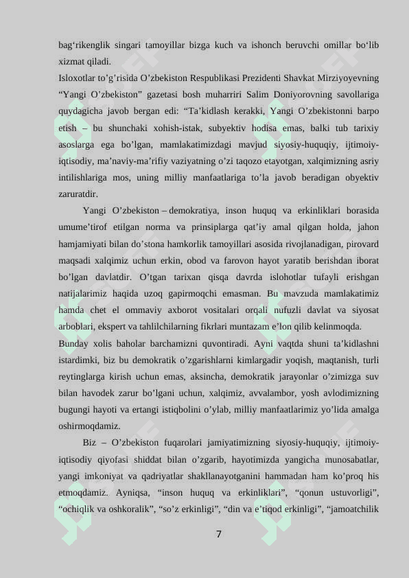 O’zbekistonda xalq bilan muloqot noyob tizimning yaratilishi va dastlabki natijalar 7