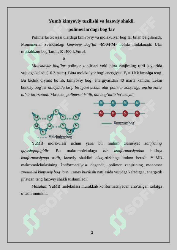 Yuqori molekulali birikmalar 2
