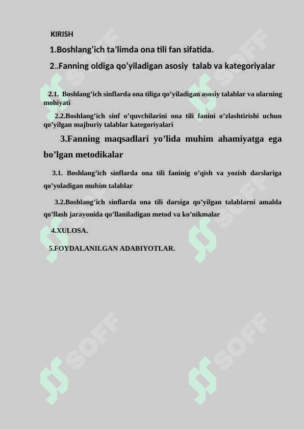 Boshlang’ich sinflarda ona tili darslariga qo’yiladigan talablar 2