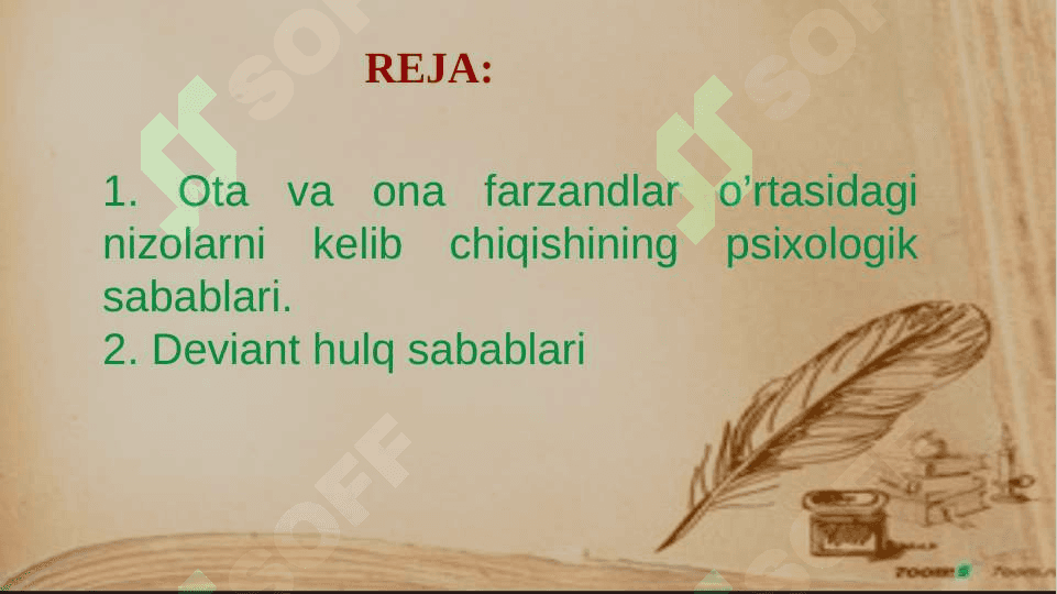 MAVZU: OILADA FARZAND TARBIYASI 2