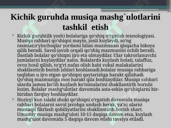 Maktabgacha tarbiya yoshidagi bolalarga musiqiy tarbiya berish uslublari 3
